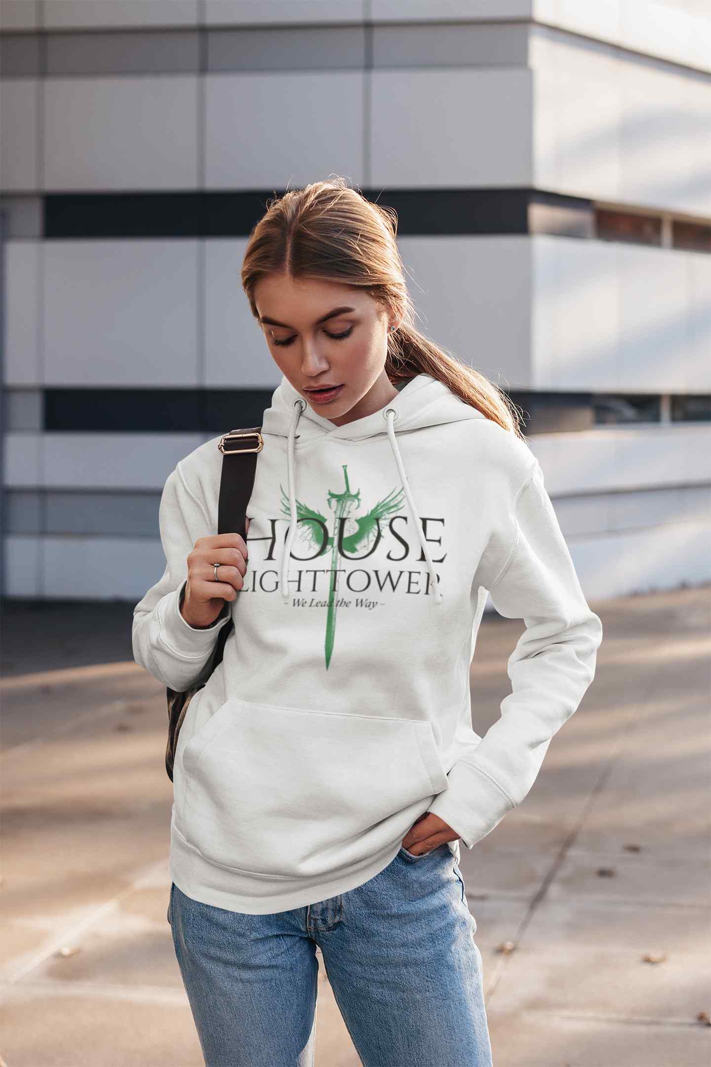 pullover hoodie mockup of a young woman wearing jeans 2827 el1