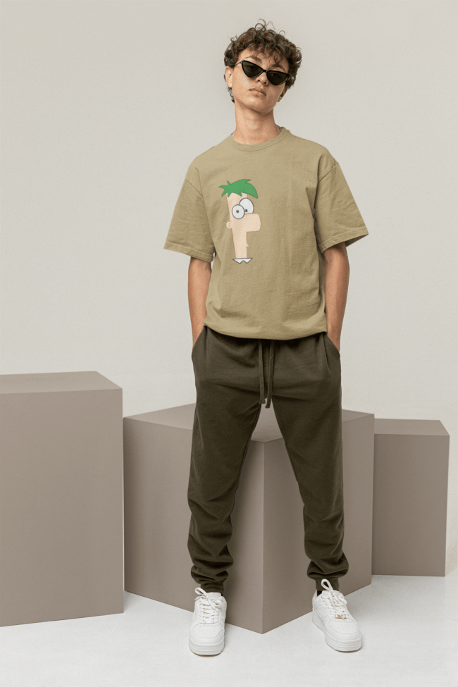 mockup of a man wearing a cool oversized t shirt m26207 3 min