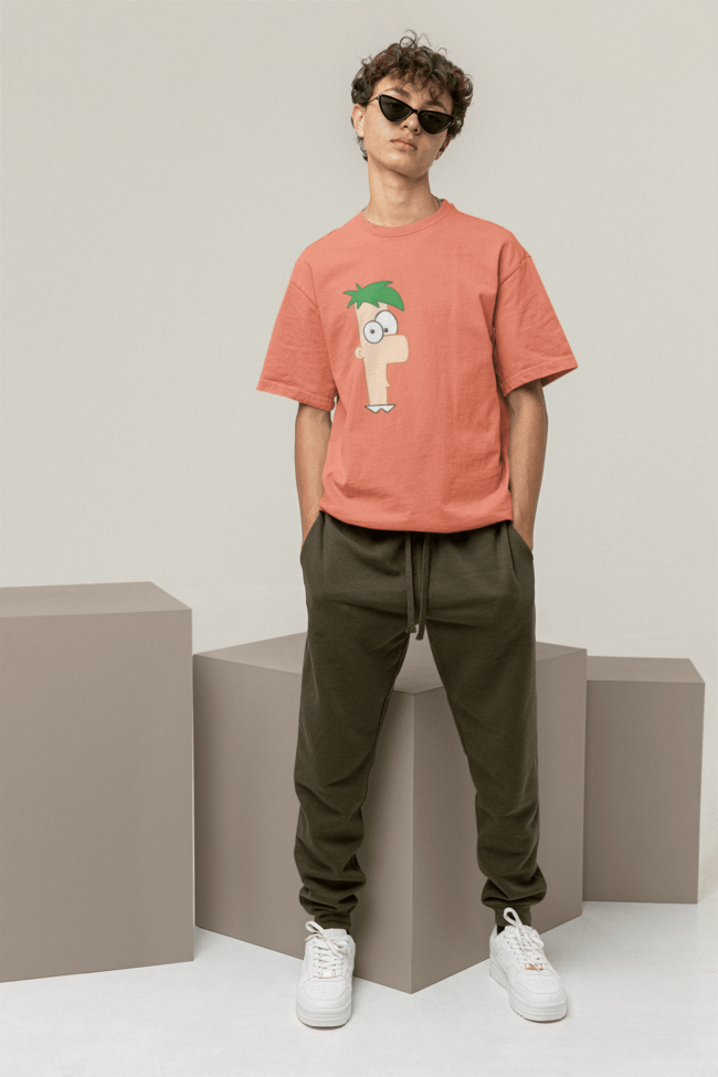 mockup of a man wearing a cool oversized t shirt m26207 5 min