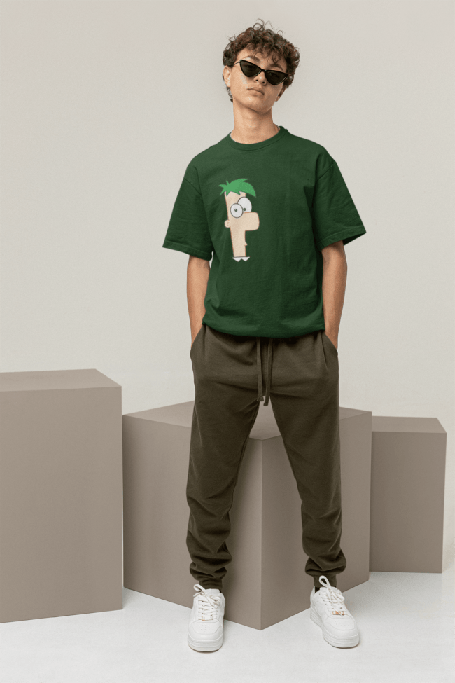 mockup of a man wearing a cool oversized t shirt m26207 min