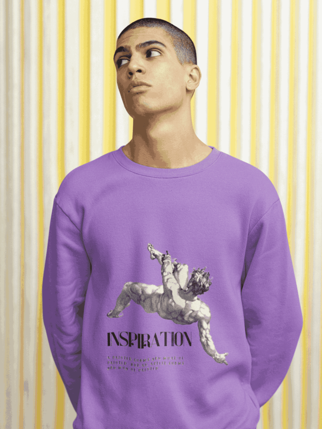 sweatshirt mockup of a man with a naughty look and hands in his back m22406 5 11zon