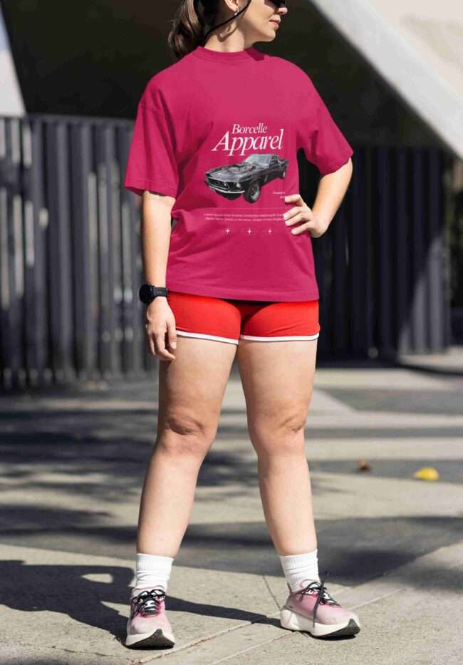 oversized t shirt mockup of a cropped face woman getting ready for a run m40019 2 scaled