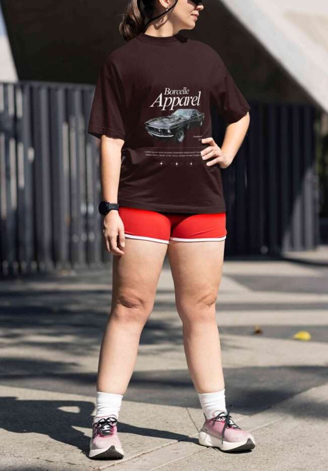 oversized t shirt mockup of a cropped face woman getting ready for a run m40019 6 scaled