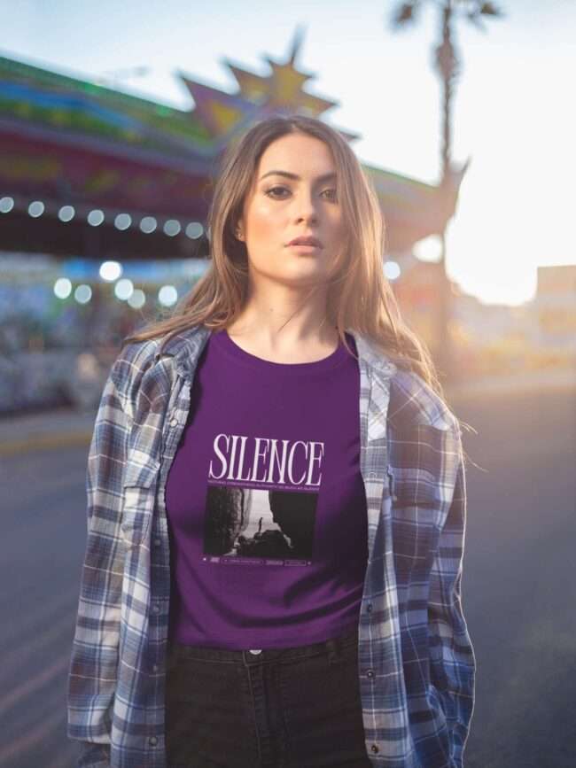 portrait of a beautiful woman wearing a crop top tee mockup a19435 5