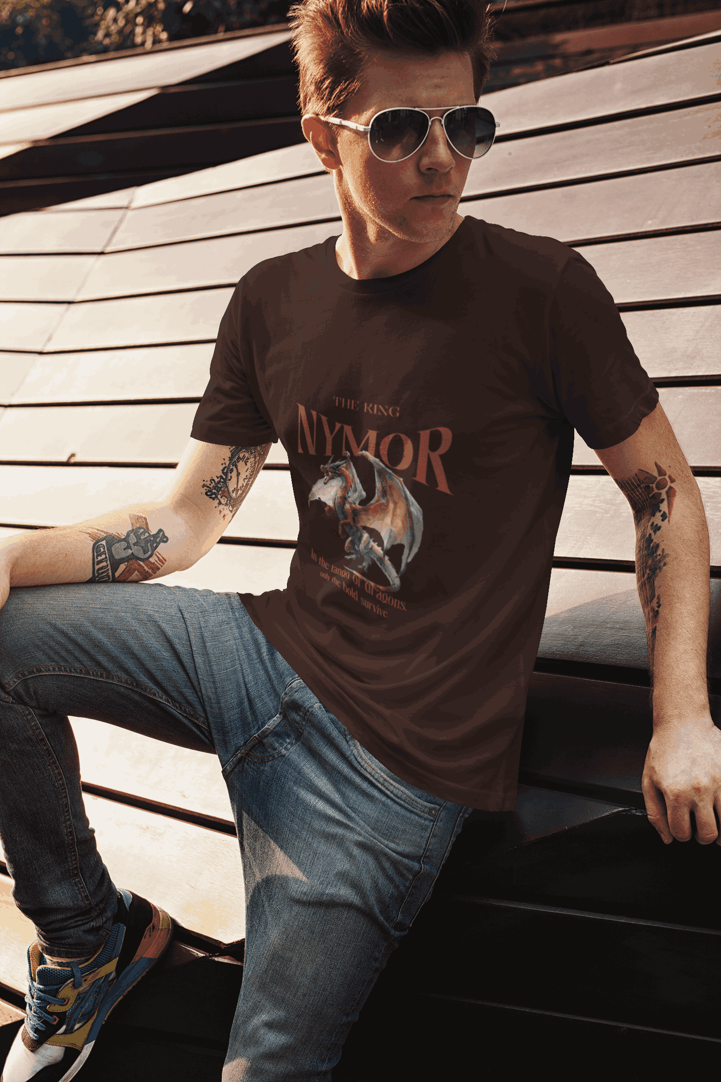 t shirt mockup of a tattooed man with sunglasses posing 2195 el1 3 11zon