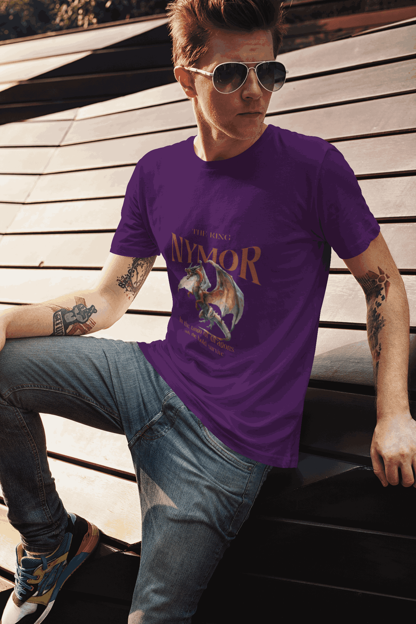 t shirt mockup of a tattooed man with sunglasses posing 2195 el1 7 11zon