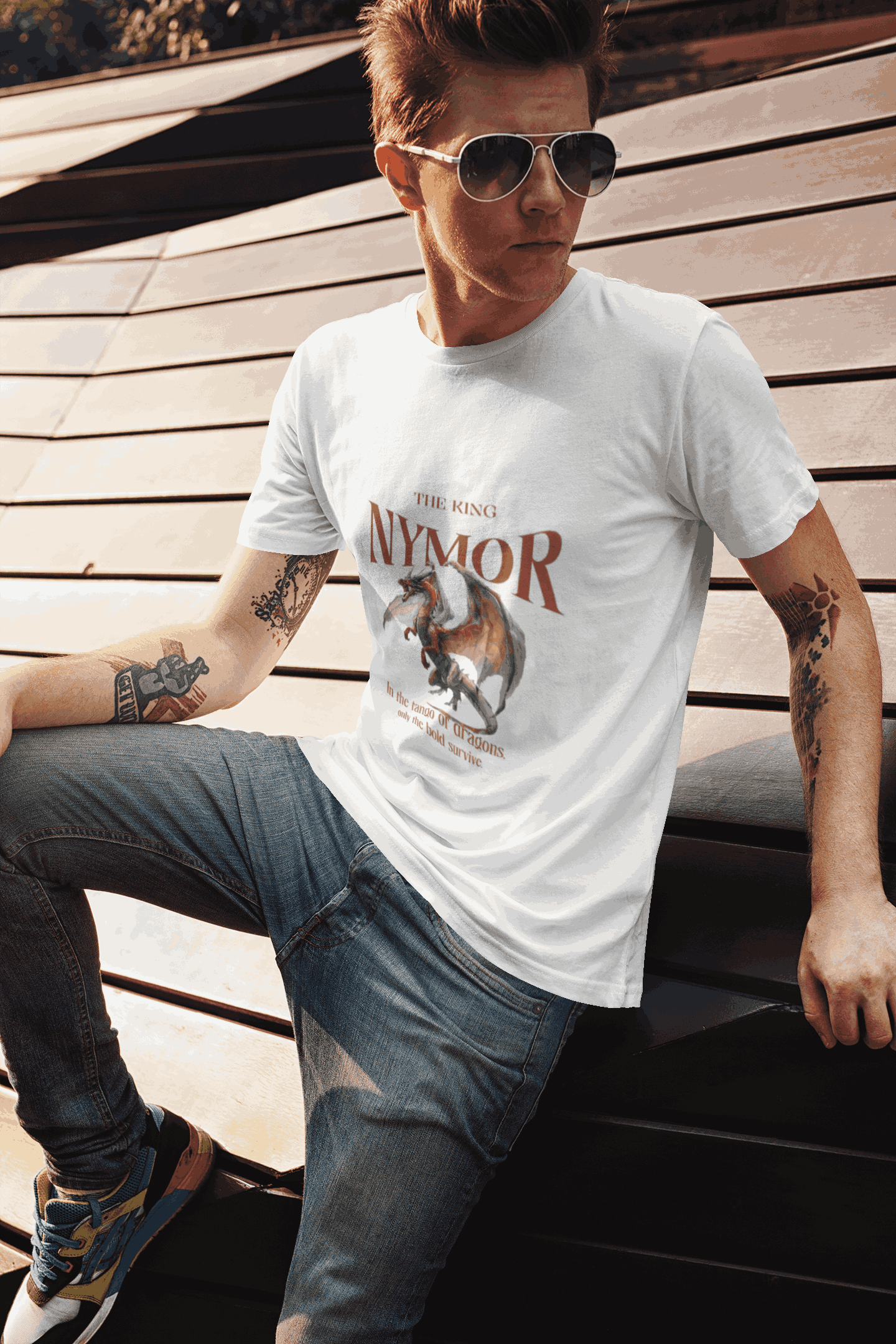 t shirt mockup of a tattooed man with sunglasses posing 2195 el1 11zon